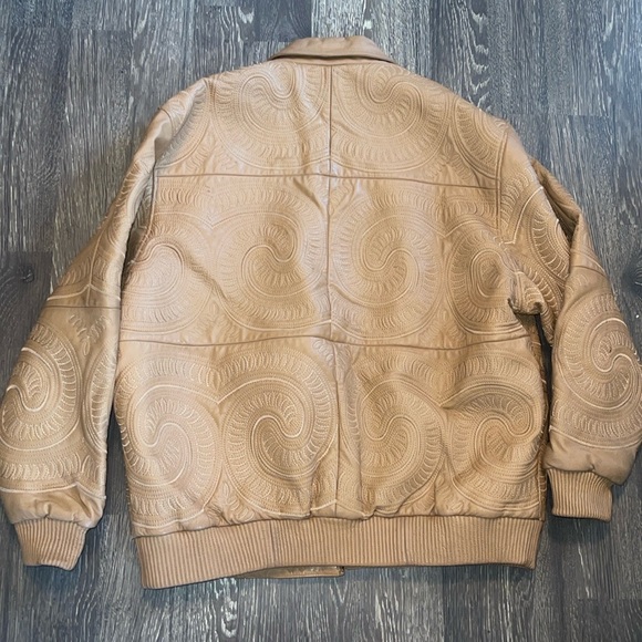 Vtg. Max USA Caramel Tan Swirl Leather Size: 3X - Picture 11 of 13